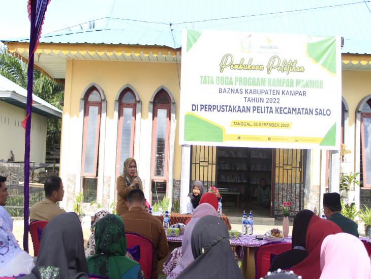 Ir. Nurhasani hadiri dan buka Pelatihan Tata Boga yang di taja  Baznas Kampar  